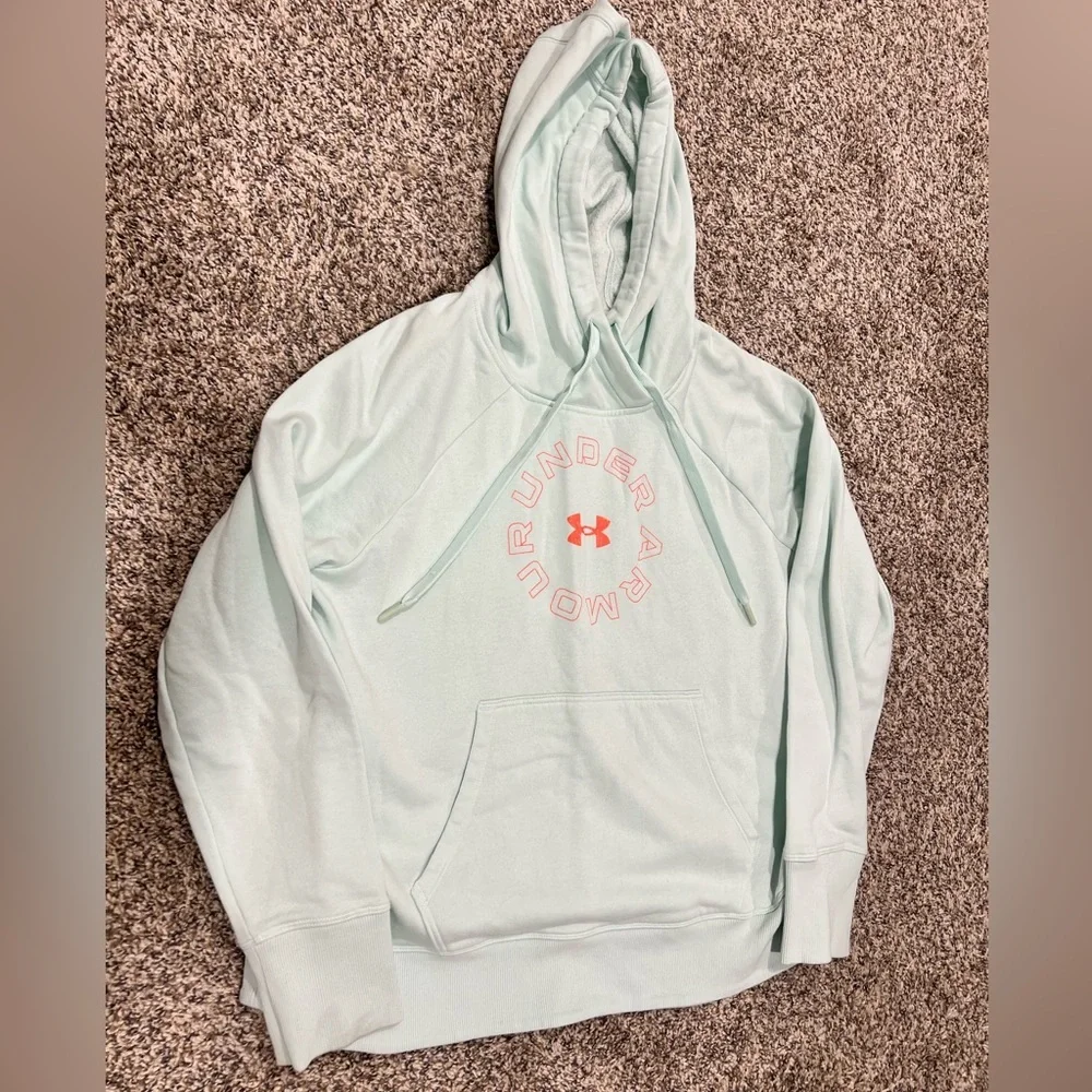 Women's Under Armour Hoodie Mint Green Size M casual wear great used condition - Picture 1 of 3